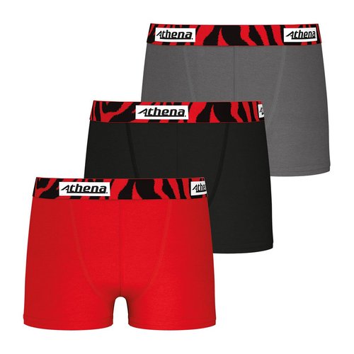 Lot 3 boxers rouge noir gris Athena La Redoute
