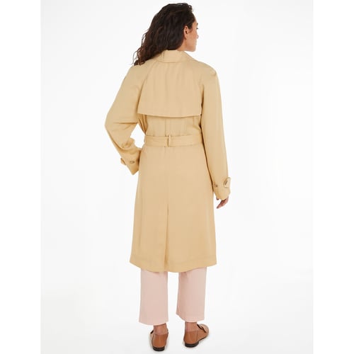 Trench Beige Vintage FOLIA Taille 38 - Occasion En Très Bon état - Toile Coton - Coupe Classique Mi-long
