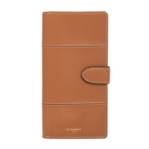 Porte chequier Juliette en cuir graine