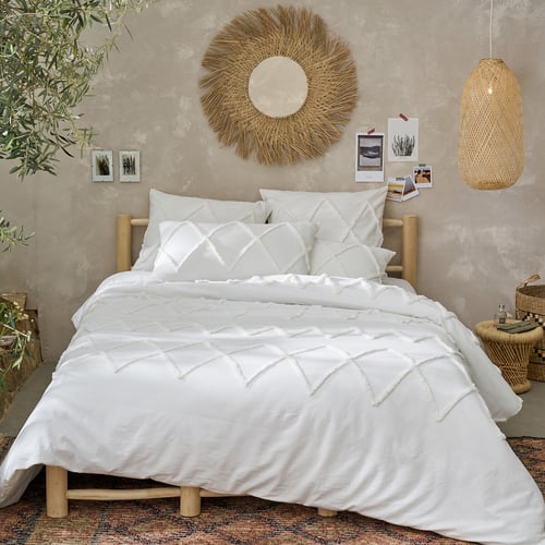 HOMBYS Weißes Bettlaken King Size – 304,8 X 304,8 Cm, 100 % Gewaschene Baumwolle, Extra Groß & Bequem