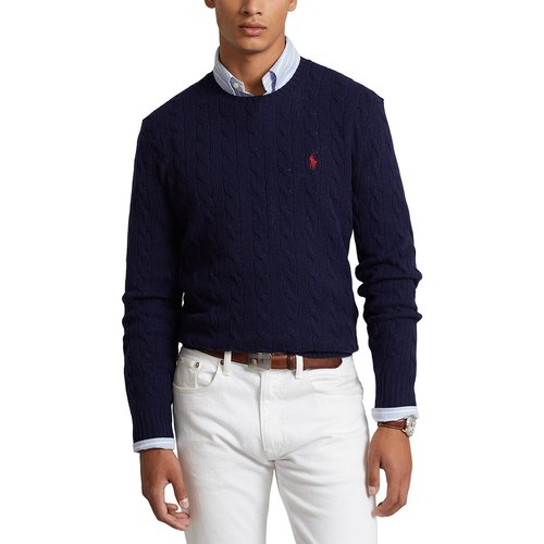 Wool cashmere jumper in cable knit with crew neck Polo Ralph Lauren La Redoute