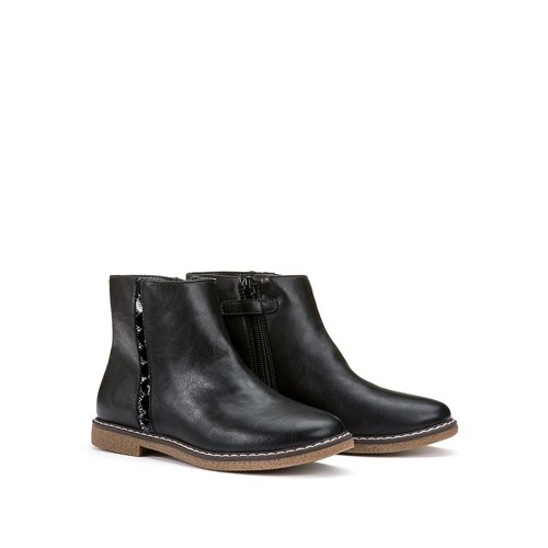 Kids zip up ankle boots black La Redoute Collections La Redoute