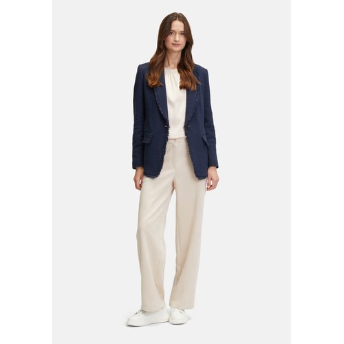 Pantalon en toile a jambes larges gris Betty Co La Redoute