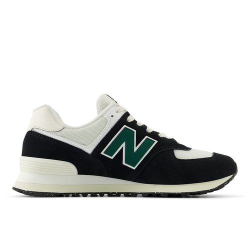 U574 suede trainers black green New Balance La Redoute