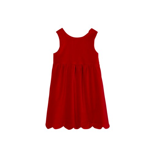 Robe de fete en velours lisse noeud au dos rouge Vertbaudet La Redoute