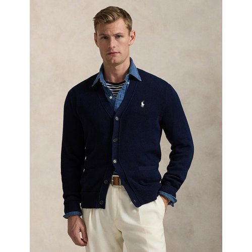 Cardigan de algodão com gola em v marinho Polo Ralph Lauren | La