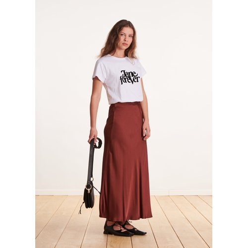 Jupe longue fluide en satin