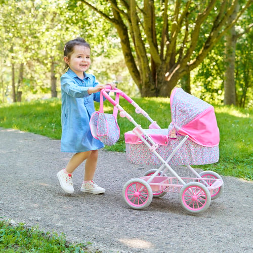 Daisy Chain Landau Connect 5-en-1 - Poussette Et Nacelle Pour Poupées - Rose Classique - Dès 4 Ans