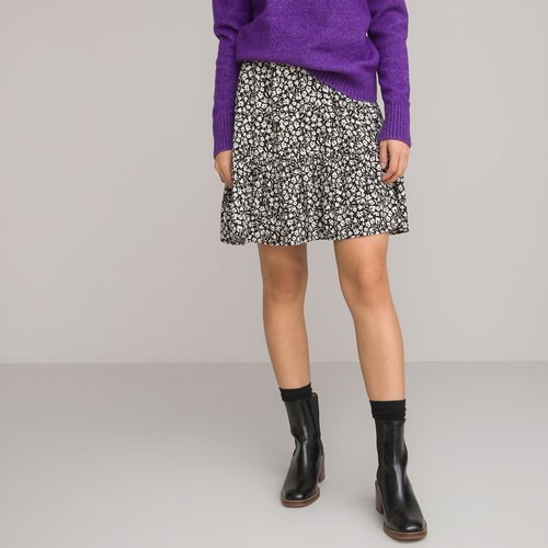 Floral printed tiered mini skirt cheap