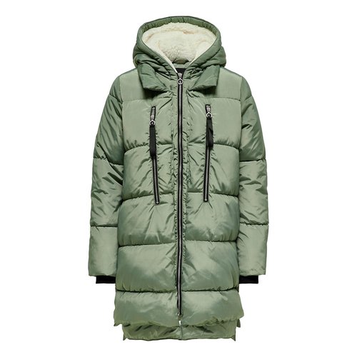 Doudoune longue a capuche Only Petite vert La Redoute
