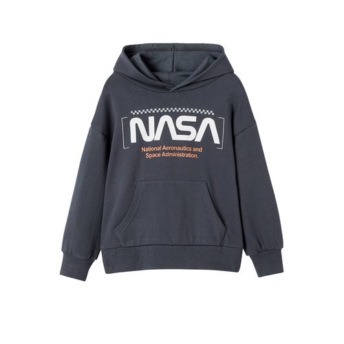Sweat a capuche nasa bleu ardoise Vertbaudet La Redoute