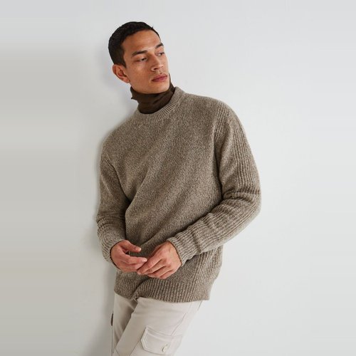 Pull col rond mouline contenant de la laine Monoprix La Redoute