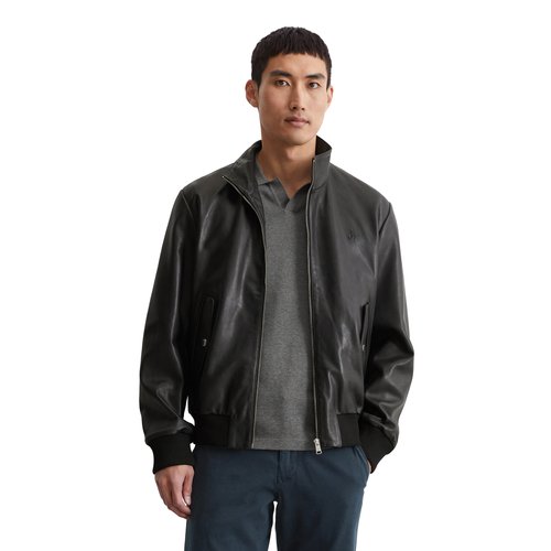 Blouson en cuir en cuir d agneau souple noir Marc O polo La Redoute