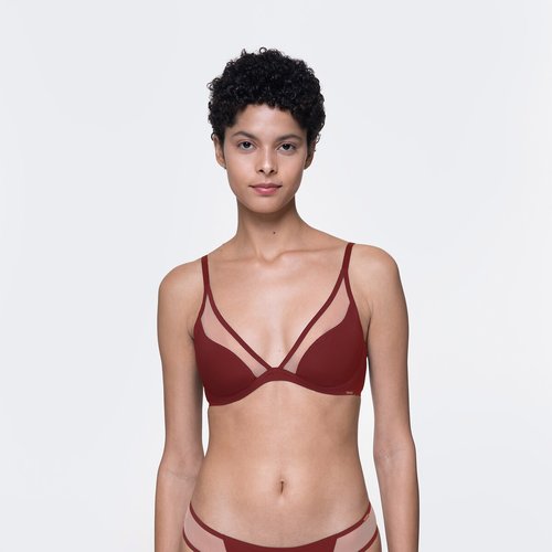 Soutien gorge emboitant neve Dorina rouge La Redoute
