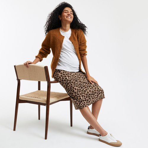 Animal print maternity skirt leopard print La Redoute Collections La Redoute