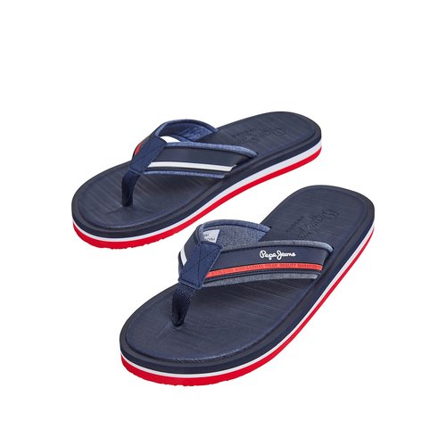 West basic flip flops navy blue Pepe Jeans La Redoute