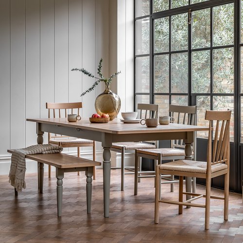 Ende shaker style oak extendable farmhouse dining table seats 6 10 So home La Redoute