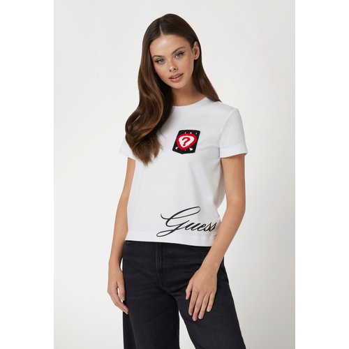 Guess t shirt poche crochet blanc Guess La Redoute