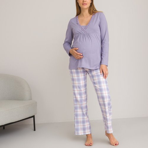 Pyjama de grossesse et allaitement imprime carreaux La Redoute Collections La Redoute