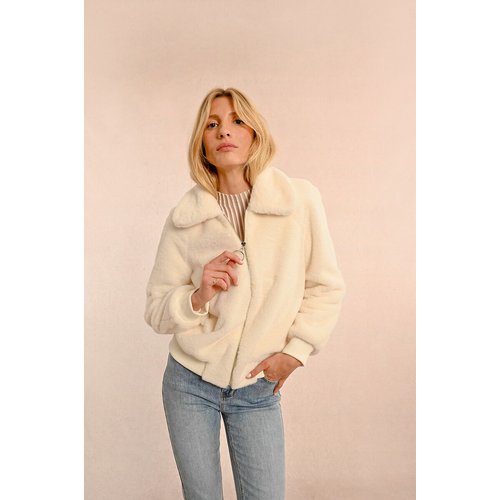 Blouson texture en sherpa