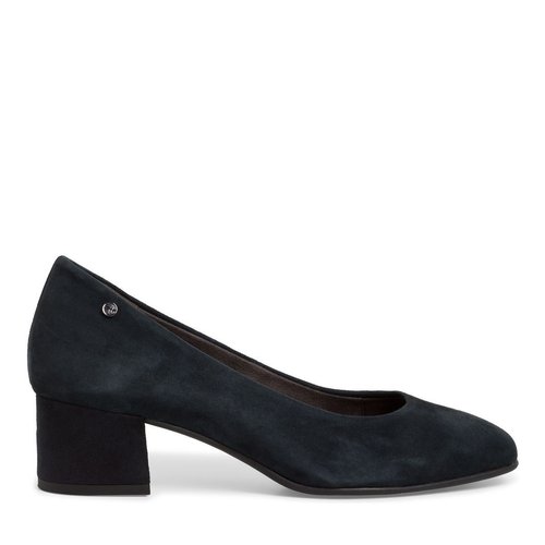 Escarpin en cuir bleu marine Tamaris La Redoute
