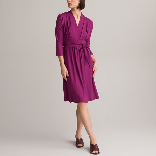 Full draping dress with 3 4 length sleeves Anne Weyburn La Redoute