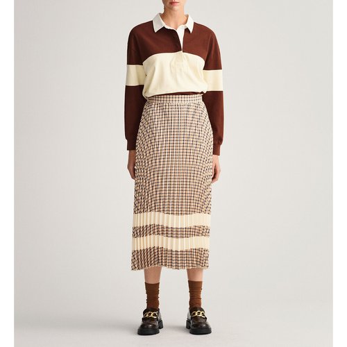 Jupe plissee mi ongue a carreaux Gant carreaux marron La Redoute