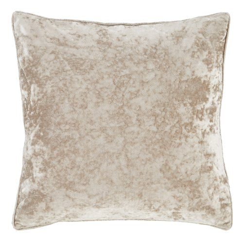 Crushed Velvet Beige Filled Cushion 55X55cm