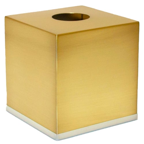Boîte à Mouchoirs Rectangulaire En Cuir KINGFOM Avec Bord Doré - Beige Élégant Pour Salon Et Salle De Bain