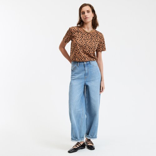 Camicetta con stampa leopardata Camicia blu Y2k