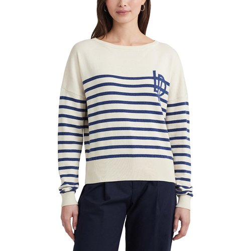 Pull raye style marin manches longues hainvette Lauren Ralph Lauren imprime ecru La Redoute
