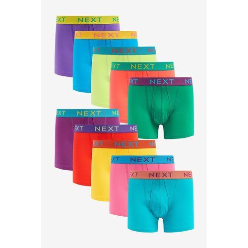 Lot de 10 boxers avec ouverture sur le devant taille contraste couleur vive Next La Redoute