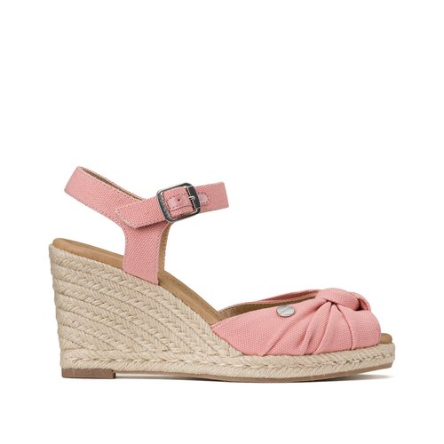 Canvas wedge sandals dusty pink Esprit La Redoute
