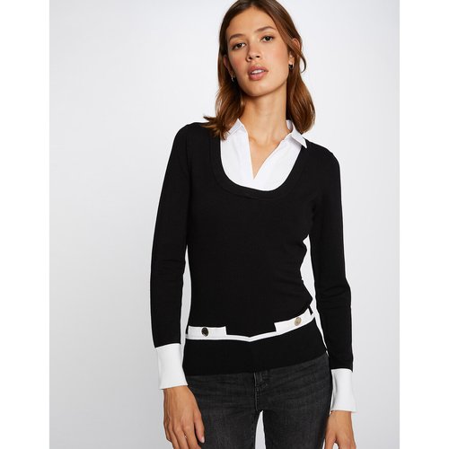 White shirt with black jumper top