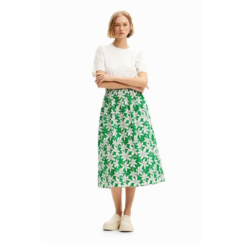 Robe midi combinee fleurs