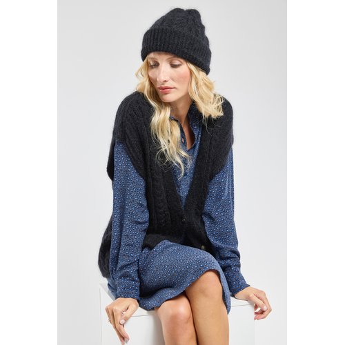 Gilet noir mohair hot sale