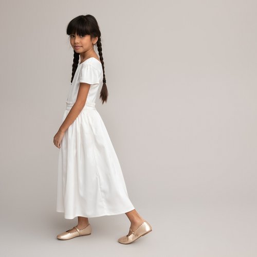 Robe longue de ceremonie manches courtes blanc La Redoute Collections La Redoute