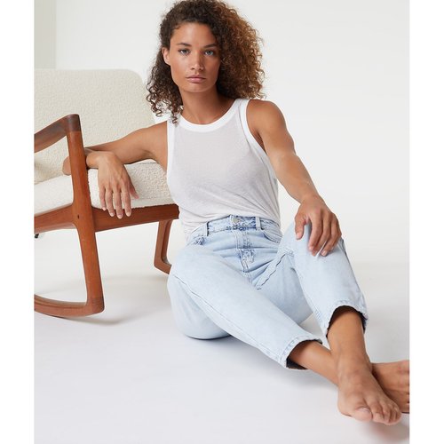 Jean mom taille haute 100 coton momi bleu ciel Etam La Redoute