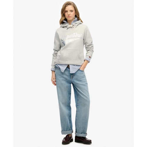 Pull à Capuche Superdry Heritage Gris Femme Taille UK 8 - Occasion Très Bon état