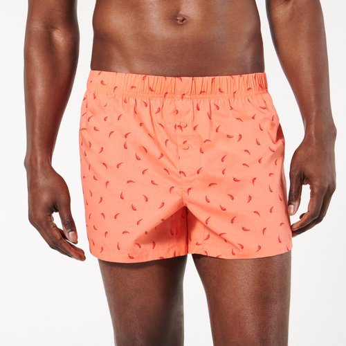 Calecon imprime en coton repeatiz peper orange Undiz La Redoute