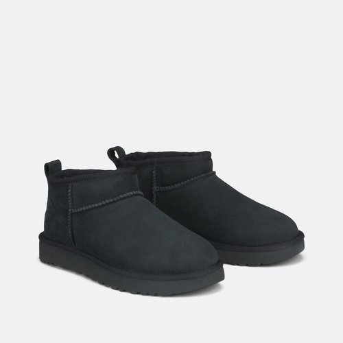 Boots cuir classic ultra mini noir Ugg La Redoute
