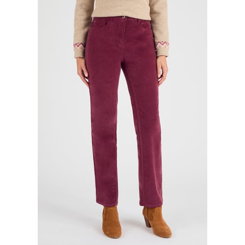Pantalon Velours Droit La Redoute - Taille 36 - Rouge Bordeaux - Vintage Sympa