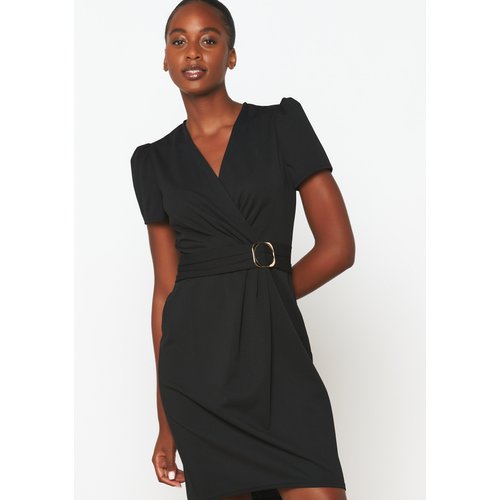 Robe drapée noire best sale