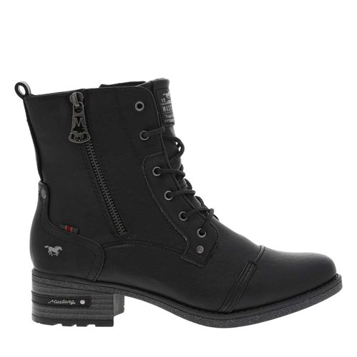 Bottines fourrees talon decroche noir Mustang La Redoute