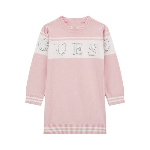 Guess kids robe pull logo strass rose Guess Kids La Redoute