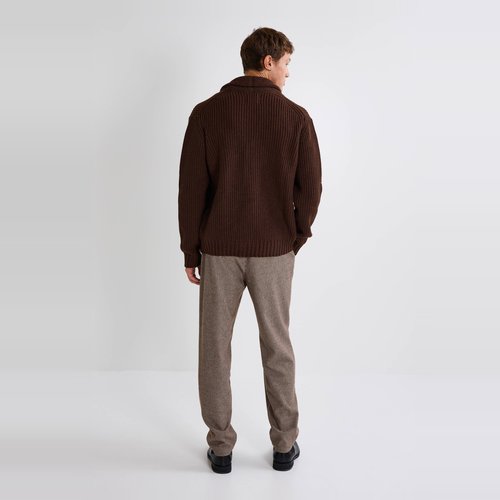 Pantalon elastique a carreaux contenant de la laine seigle Monoprix La Redoute