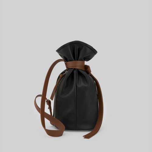 Petit sac a dos en simili noir Adolfo Dominguez La Redoute