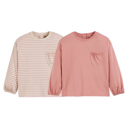 Plain pink long sleeve shirt top