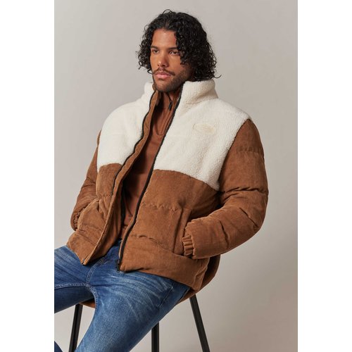 Blouson court epais en bimatiere sherpa et velours coteles poches interieures cambridge Deeluxe La Redoute