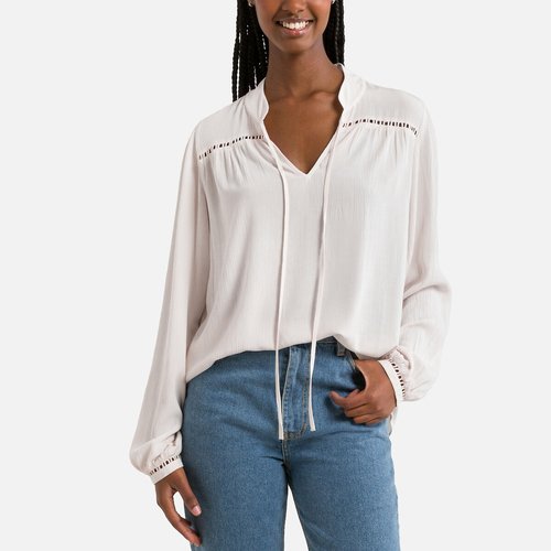 Blouse femme col mao top